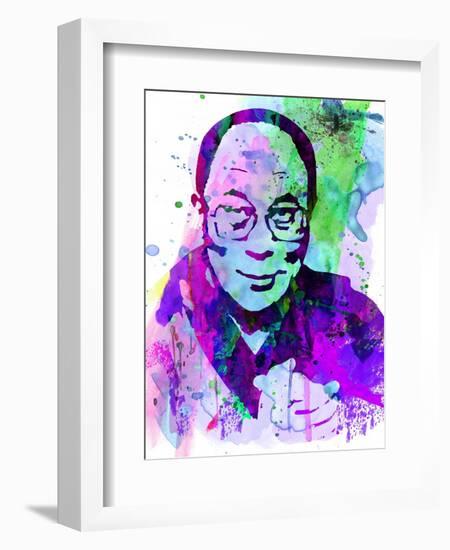 Dalai Lama Watercolor-Anna Malkin-Framed Art Print