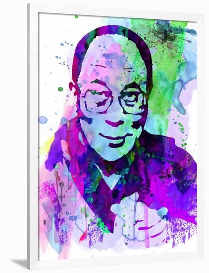 Dalai Lama Watercolor-Anna Malkin-Framed Art Print