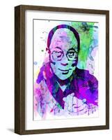 Dalai Lama Watercolor-Anna Malkin-Framed Art Print