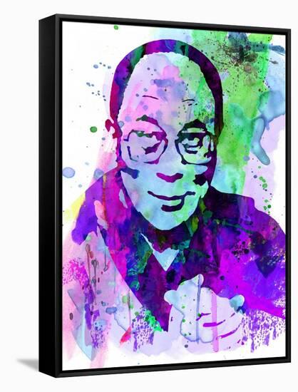 Dalai Lama Watercolor-Anna Malkin-Framed Stretched Canvas