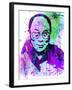 Dalai Lama Watercolor-Anna Malkin-Framed Art Print