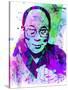 Dalai Lama Watercolor-Anna Malkin-Stretched Canvas