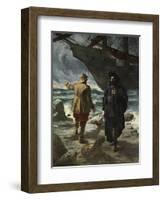 Daland looked at the stranger keenly, from 'The Stories of Wagner's Operas' by J. Walker McSpadden-Ferdinand Leeke-Framed Giclee Print