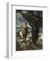 Daland looked at the stranger keenly, from 'The Stories of Wagner's Operas' by J. Walker McSpadden-Ferdinand Leeke-Framed Giclee Print