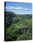 Dale and Viaduct from Monsal Head, Monsal Dale, Derbyshire, England, United Kingdom, Europe-Hunter David-Stretched Canvas