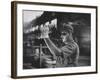 Dale Clover Skilled Steel Worker at Allegheny Ludlum Mill Uses Handled Test Spoon to Sample Steel-Peter Stackpole-Framed Photographic Print