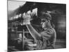 Dale Clover Skilled Steel Worker at Allegheny Ludlum Mill Uses Handled Test Spoon to Sample Steel-Peter Stackpole-Mounted Photographic Print