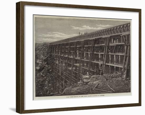 Dale Creek Bridge, on the Union Pacific Railroad of America-null-Framed Giclee Print