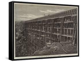 Dale Creek Bridge, on the Union Pacific Railroad of America-null-Framed Stretched Canvas