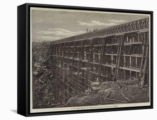 Dale Creek Bridge, on the Union Pacific Railroad of America-null-Framed Stretched Canvas