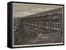 Dale Creek Bridge, on the Union Pacific Railroad of America-null-Framed Stretched Canvas