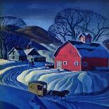 "Mail Wagon in Snowy Landscape," March 14, 1942-Dale Nichols-Mounted Giclee Print