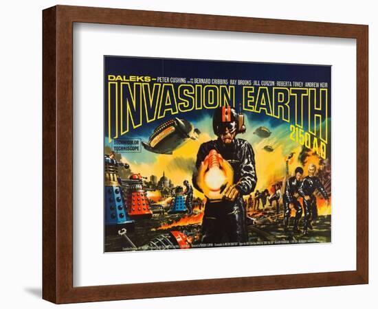 Daleks' Invasion Earth: 2150 A.D., British poster art, 1966-null-Framed Art Print