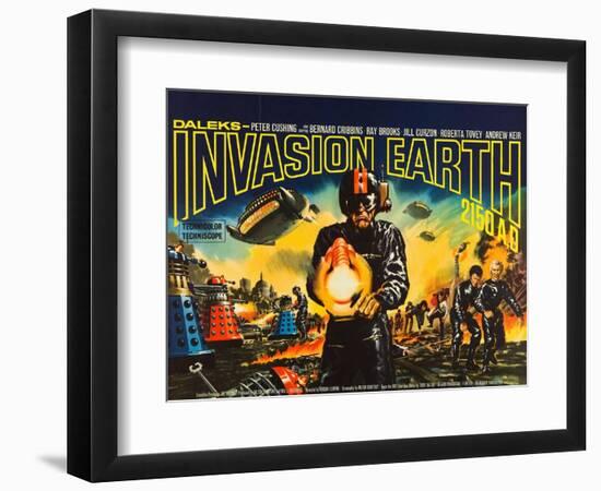 Daleks' Invasion Earth: 2150 A.D., British poster art, 1966-null-Framed Art Print