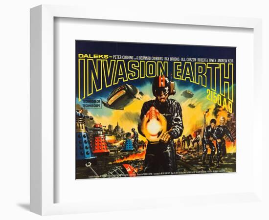 Daleks' Invasion Earth: 2150 A.D., British poster art, 1966-null-Framed Art Print