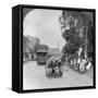 Dalhousie Street, Busiest in the City, Rangoon, Burma, 1908-null-Framed Stretched Canvas