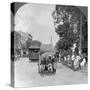 Dalhousie Street, Busiest in the City, Rangoon, Burma, 1908-null-Stretched Canvas