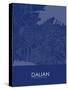 Dalian, China Blue Map-null-Stretched Canvas