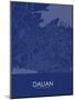 Dalian, China Blue Map-null-Mounted Poster