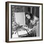 Dalida Ccooking in Her Kitchen-Marcel Begoin-Framed Premium Photographic Print