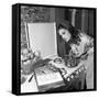 Dalida Ccooking in Her Kitchen-Marcel Begoin-Framed Stretched Canvas