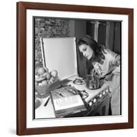 Dalida Ccooking in Her Kitchen-Marcel Begoin-Framed Photographic Print