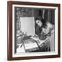 Dalida Ccooking in Her Kitchen-Marcel Begoin-Framed Photographic Print