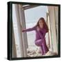 Dalida Posing on a Beach-Therese Begoin-Stretched Canvas