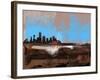 Dallas Abstract Skyline I-Emma Moore-Framed Art Print
