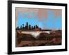 Dallas Abstract Skyline I-Emma Moore-Framed Art Print