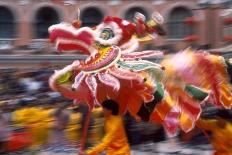 Chinese Dragon Dancing on New Year's Eve, Macau, China-Dallas and John Heaton-Photographic Print
