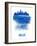 Dallas Brush Stroke Skyline - Blue-NaxArt-Framed Art Print