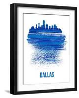 Dallas Brush Stroke Skyline - Blue-NaxArt-Framed Art Print