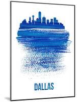 Dallas Brush Stroke Skyline - Blue-NaxArt-Mounted Art Print