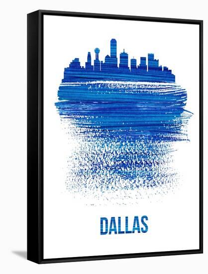 Dallas Brush Stroke Skyline - Blue-NaxArt-Framed Stretched Canvas