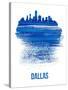 Dallas Brush Stroke Skyline - Blue-NaxArt-Stretched Canvas