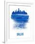 Dallas Brush Stroke Skyline - Blue-NaxArt-Framed Art Print