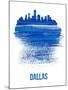 Dallas Brush Stroke Skyline - Blue-NaxArt-Mounted Art Print