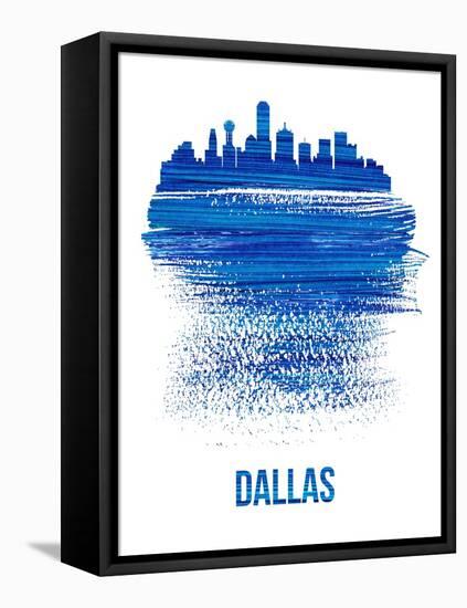 Dallas Brush Stroke Skyline - Blue-NaxArt-Framed Stretched Canvas