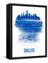 Dallas Brush Stroke Skyline - Blue-NaxArt-Framed Stretched Canvas
