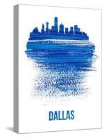 Dallas Brush Stroke Skyline - Blue-NaxArt-Stretched Canvas