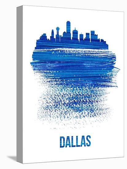 Dallas Brush Stroke Skyline - Blue-NaxArt-Stretched Canvas
