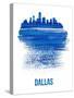 Dallas Brush Stroke Skyline - Blue-NaxArt-Stretched Canvas