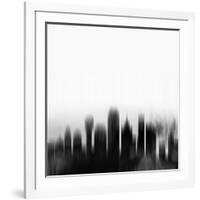 Dallas City Skyline - Black-NaxArt-Framed Art Print