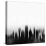 Dallas City Skyline - Black-NaxArt-Stretched Canvas