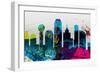 Dallas City Skyline-NaxArt-Framed Art Print