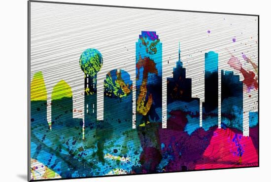 Dallas City Skyline-NaxArt-Mounted Art Print