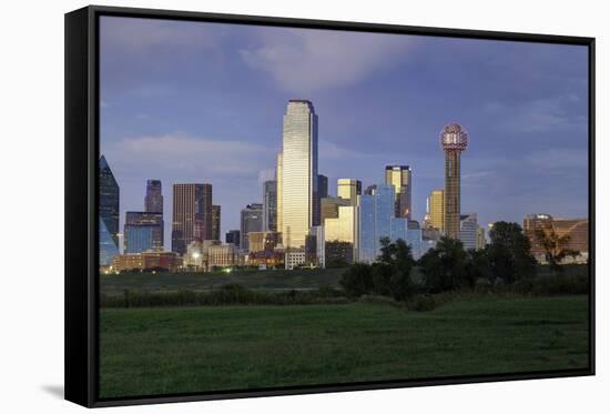 Dallas Cty Skyline and the Reunion Tower, Texas, United States of America, North America-Gavin-Framed Stretched Canvas