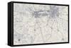 Dallas Map B-GI ArtLab-Framed Stretched Canvas