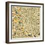 Dallas Map-Jazzberry Blue-Framed Art Print